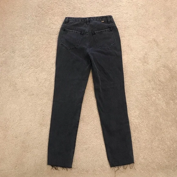 ONeill Distressed Denim Jeans NEW Womens Size 2 Waist 25 Faded Black Button Fly - Picture 3 of 14